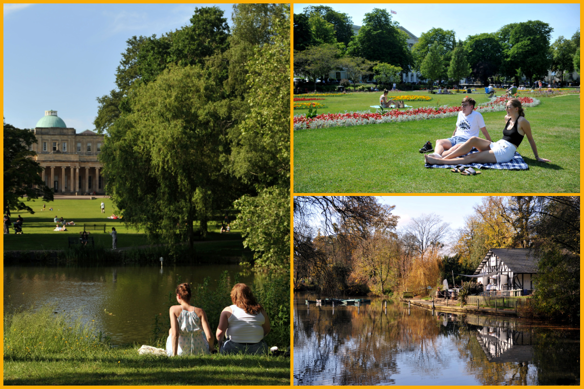 A collage of Cheltenham's parks and green spaces